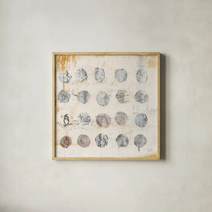 Raw Sienna XVII by Michael Mullan. Shown in a natural wood glass frame for a timeless modern aesthetic. Available as an archival giclee rolled canvas, fine art paper, or poster print. SKU 49891a.