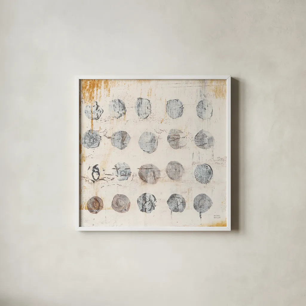 Raw Sienna XVII by Michael Mullan. Shown in a crisp white glass frame for a clean and minimalist style. Available as an archival giclee rolled canvas, fine art paper, or poster print. SKU 49891a.