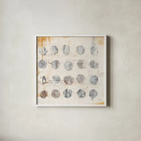 Raw Sienna XVII by Michael Mullan. Shown in a crisp white glass frame for a clean and minimalist style. Available as an archival giclee rolled canvas, fine art paper, or poster print. SKU 49891a.
