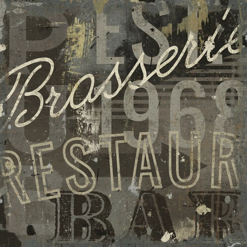 Restaurant Sign I by Michael Mullan. SKU 13412a. Archival Giclee Fine art print for wall decor.