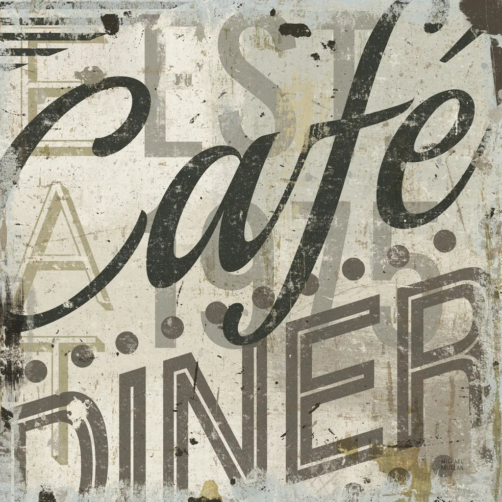 Restaurant Sign II by Michael Mullan. SKU 13413a. Archival Giclee Fine art print for wall decor.