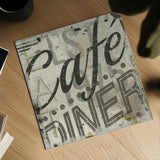 Restaurant Sign II by Michael Mullan. Shown as a detailed flat fine art print, highlighting archival giclee quality. Available as an archival giclee rolled canvas, fine art paper, or poster print. SKU 13413a.