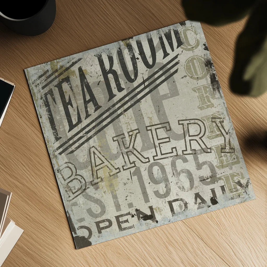 Restaurant Sign III by Michael Mullan. Shown as a detailed flat fine art print, highlighting archival giclee quality. Available as an archival giclee rolled canvas, fine art paper, or poster print. SKU 51284a.