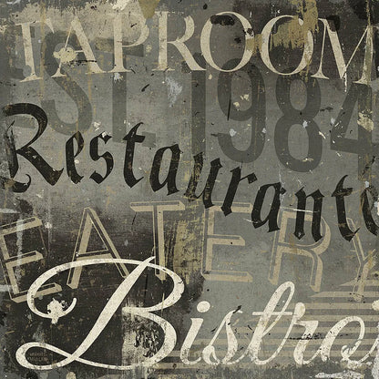Restaurant Sign IV by Michael Mullan. SKU 51285a. Archival Giclee Fine art print for wall decor.