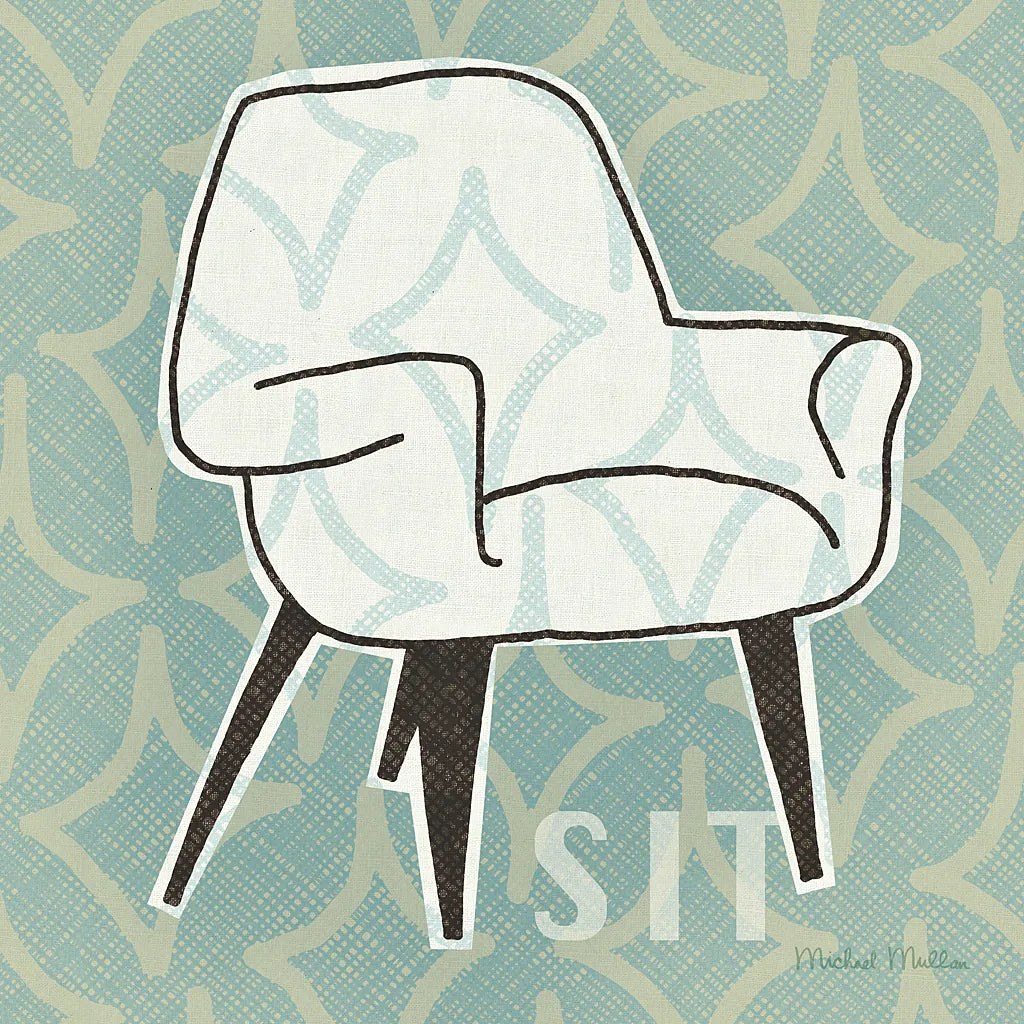 Retro Chair I Sit by Michael Mullan. SKU 27879a. Archival Giclee Fine art print for wall decor.