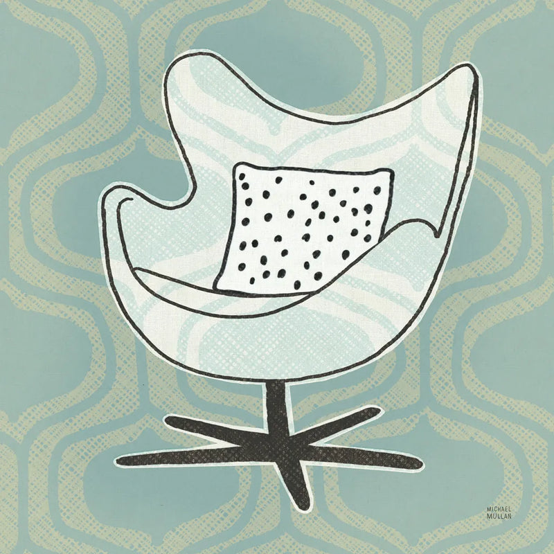 Retro Chair II by Michael Mullan. SKU 50769a. Archival Giclee Fine art print for wall decor.