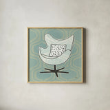 Retro Chair II by Michael Mullan. Shown in a natural wood glass frame for a timeless modern aesthetic. Available as an archival giclee rolled canvas, fine art paper, or poster print. SKU 50769a.