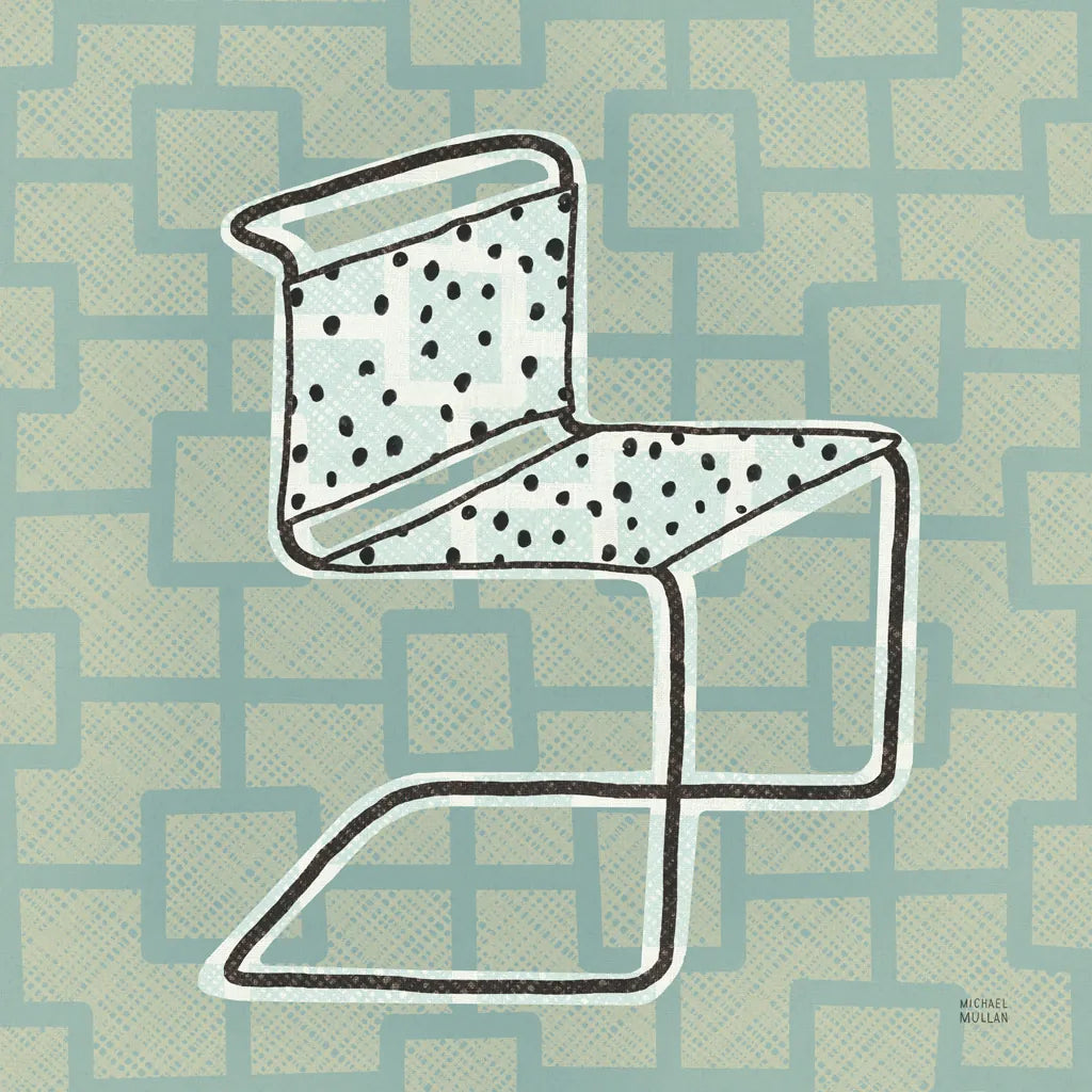 Retro Chair III by Michael Mullan. SKU 50770a. Archival Giclee Fine art print for wall decor.