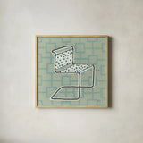 Retro Chair III by Michael Mullan. Shown in a natural wood glass frame for a timeless modern aesthetic. Available as an archival giclee rolled canvas, fine art paper, or poster print. SKU 50770a.