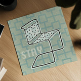 Retro Chair III Stay by Michael Mullan. Shown as a detailed flat fine art print, highlighting archival giclee quality. Available as an archival giclee rolled canvas, fine art paper, or poster print. SKU 27881a.