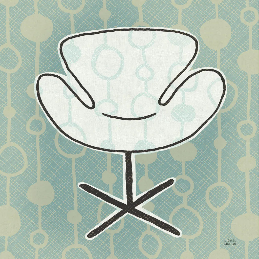 Retro Chair IV by Michael Mullan. SKU 50771a. Archival Giclee Fine art print for wall decor.