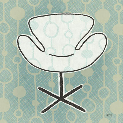 Retro Chair IV by Michael Mullan. SKU 50771a. Archival Giclee Fine art print for wall decor.