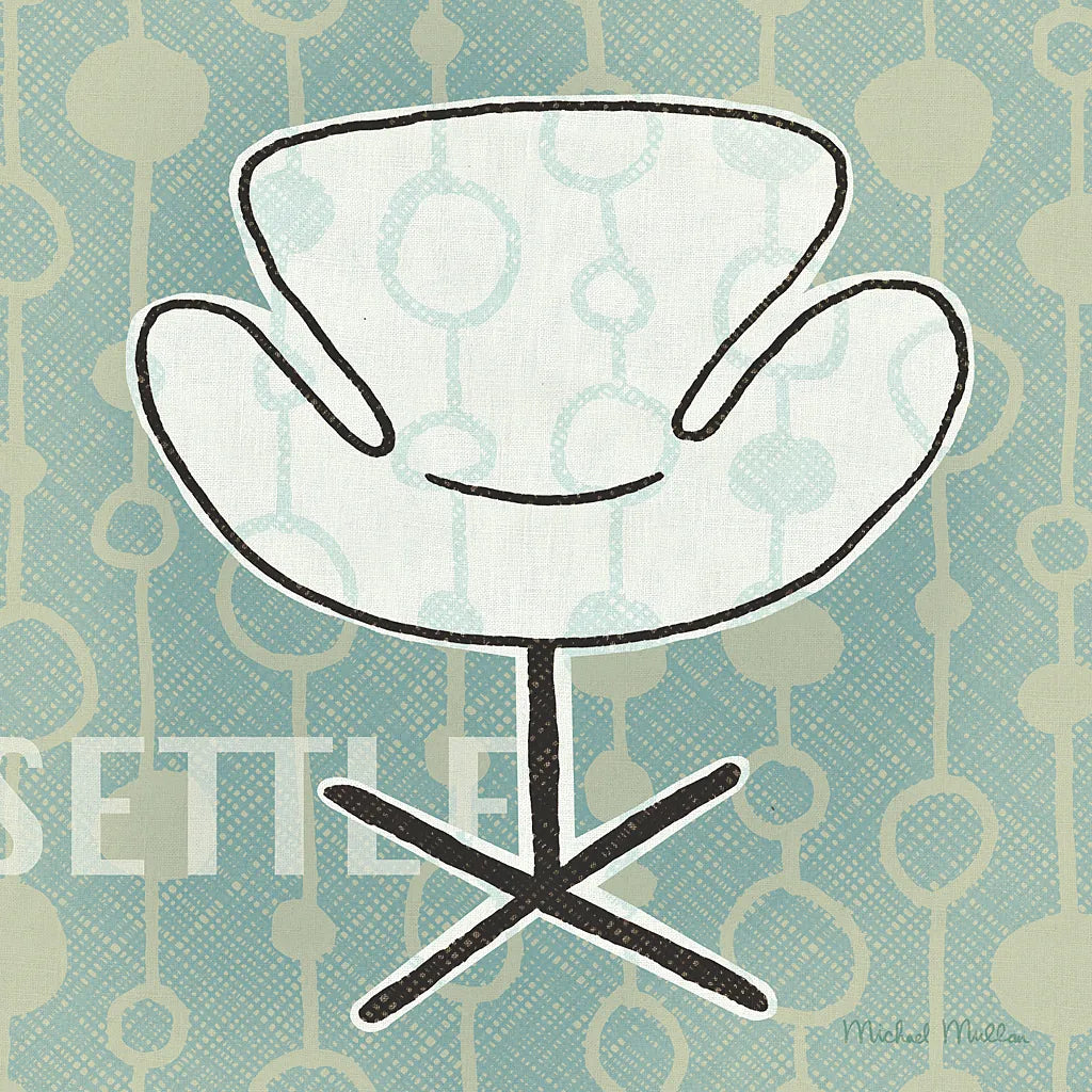 Retro Chair IV Settle by Michael Mullan. SKU 27882a. Archival Giclee Fine art print for wall decor.