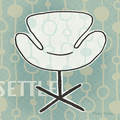 Retro Chair IV Settle by Michael Mullan. SKU 27882a. Archival Giclee Fine art print for wall decor.
