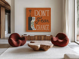 Retro Desktop Cell Phone by Michael Mullan. Shown as extra-large giant wall art in a modern living room. Available as an archival giclee rolled canvas, fine art paper, or poster print. SKU 51367a.