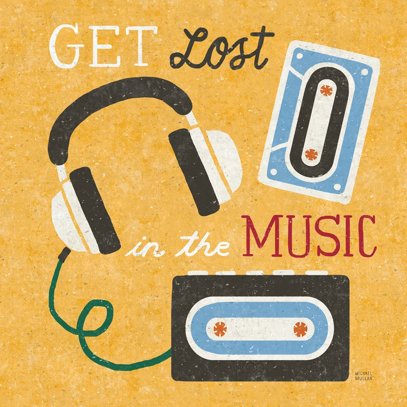 Retro Desktop Headphones v2 by Michael Mullan. SKU 60988a. Archival Giclee Fine art print for wall decor.