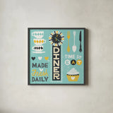 Retro Diner Pattern I by Michael Mullan. Shown in a sleek black glass frame for a contemporary gallery look. Available as an archival giclee rolled canvas, fine art paper, or poster print. SKU 18694a.