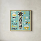 Retro Diner Pattern I by Michael Mullan. Shown in a natural wood glass frame for a timeless modern aesthetic. Available as an archival giclee rolled canvas, fine art paper, or poster print. SKU 18694a.