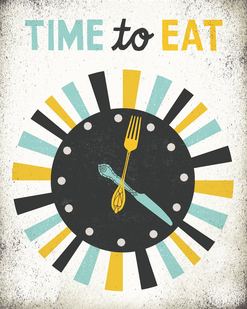 Retro Diner Time to Eat Clock by Michael Mullan