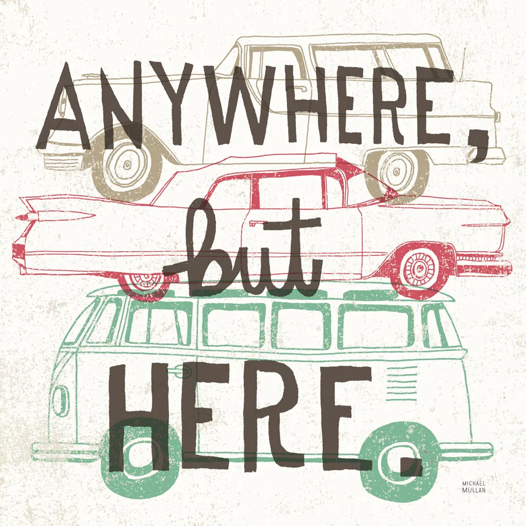Road Trip Anywhere But Here by Michael Mullan. SKU 19882a. Archival Giclee Fine art print for wall decor.