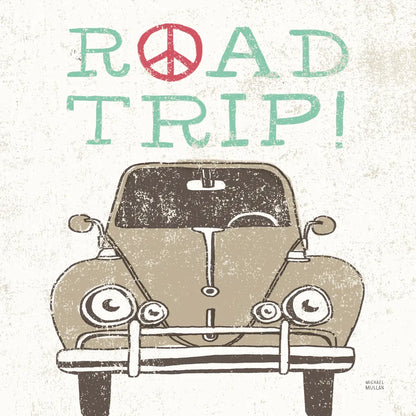 Road Trip Beetle by Michael Mullan. SKU 17669a. Archival Giclee Fine art print for wall decor.