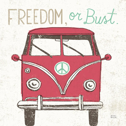 Road Trip Bus by Michael Mullan. SKU 17671a. Archival Giclee Fine art print for wall decor.