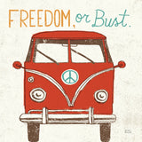 Road Trip Bus Retro by Michael Mullan. SKU 32580a. Archival Giclee Fine art print for wall decor.
