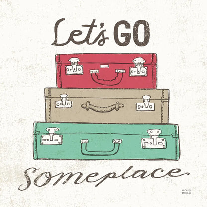 Road Trip Luggage by Michael Mullan. SKU 17673a. Archival Giclee Fine art print for wall decor.