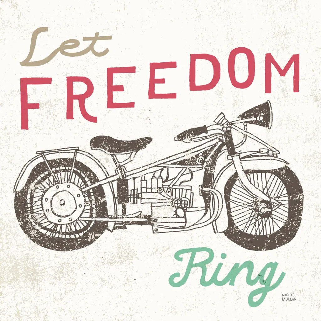 Road Trip Motorcycle by Michael Mullan. SKU 17674a. Archival Giclee Fine art print for wall decor.