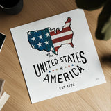 Road Trip United States of America by Michael Mullan. Shown as a detailed flat fine art print, highlighting archival giclee quality. Available as an archival giclee rolled canvas, fine art paper, or poster print. SKU 98928a.