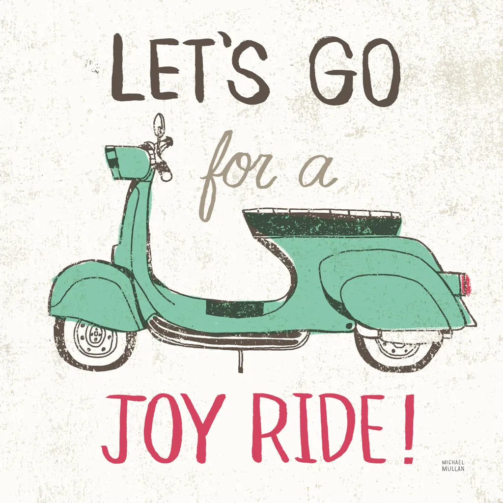 Road Trip Vespa by Michael Mullan. SKU 20969a. Archival Giclee Fine art print for wall decor.