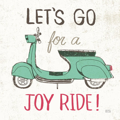 Road Trip Vespa by Michael Mullan. SKU 20969a. Archival Giclee Fine art print for wall decor.