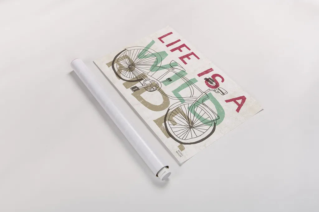 Road Trip Wild Ride by Michael Mullan. shown as a rolled paper print. Available as archival giclee rolled canvas, fine art paper, or poster print. SKU 19820i.