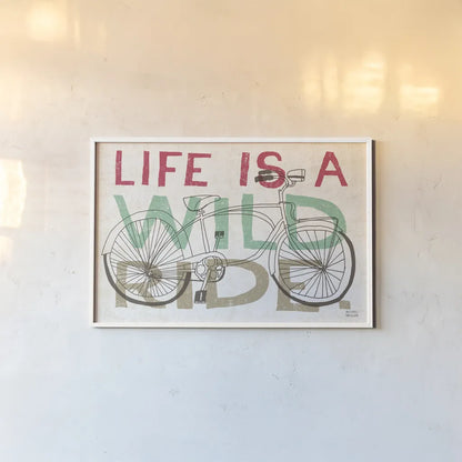 Road Trip Wild Ride by Michael Mullan. shown as a paper print in a white frame. Available as a archival giclee rolled canvas, fine art paper, or poster print. SKU 19820i.