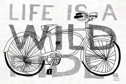 Road Trip Wild Ride BW by Michael Mullan. SKU 32586i. Archival Giclee Fine art print for wall decor.