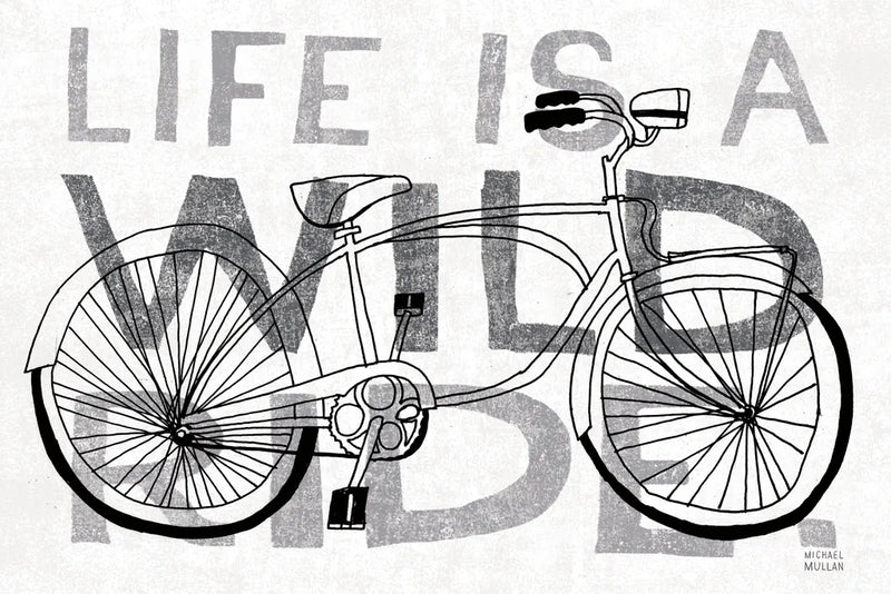 Road Trip Wild Ride BW by Michael Mullan. SKU 32586i. Archival Giclee Fine art print for wall decor.