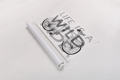 Road Trip Wild Ride BW by Michael Mullan. shown as a rolled paper print. Available as archival giclee rolled canvas, fine art paper, or poster print. SKU 32586i.