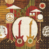 Rock N Roll Drums Brown by Michael Mullan. SKU 50530a. Archival Giclee Fine art print for wall decor.