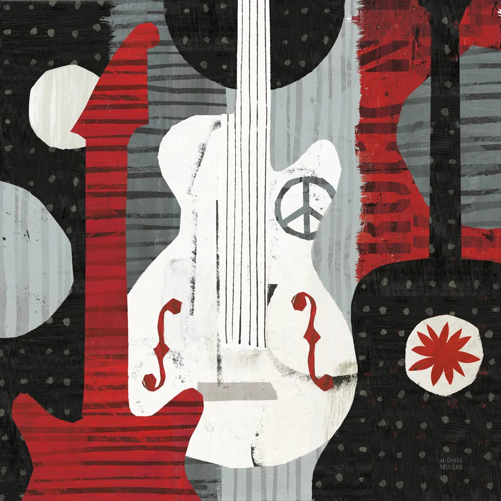 Rock N Roll Guitars by Michael Mullan. SKU 6400a. Archival Giclee Fine art print for wall decor.