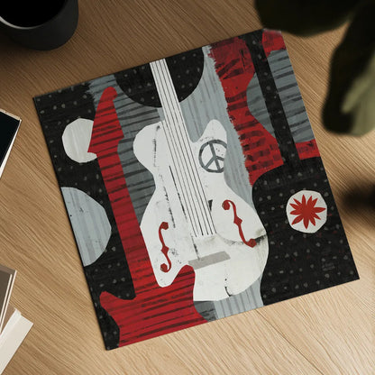 Rock N Roll Guitars by Michael Mullan. Shown as a detailed flat fine art print, highlighting archival giclee quality. Available as an archival giclee rolled canvas, fine art paper, or poster print. SKU 6400a.