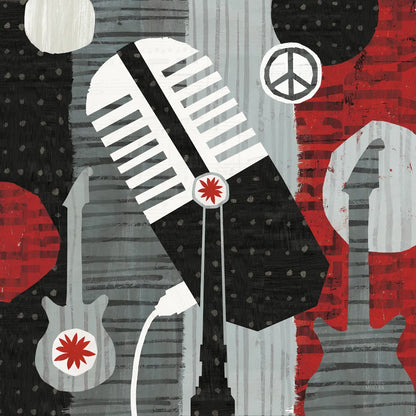 Rock N Roll Mic by Michael Mullan. SKU 6402a. Archival Giclee Fine art print for wall decor.