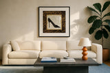 Safari Shoes I by Michael Mullan. Displayed in a glass frame with matte in a clean modern living room. Available as an archival giclee rolled canvas, fine art paper, or poster print. SKU 2864a.