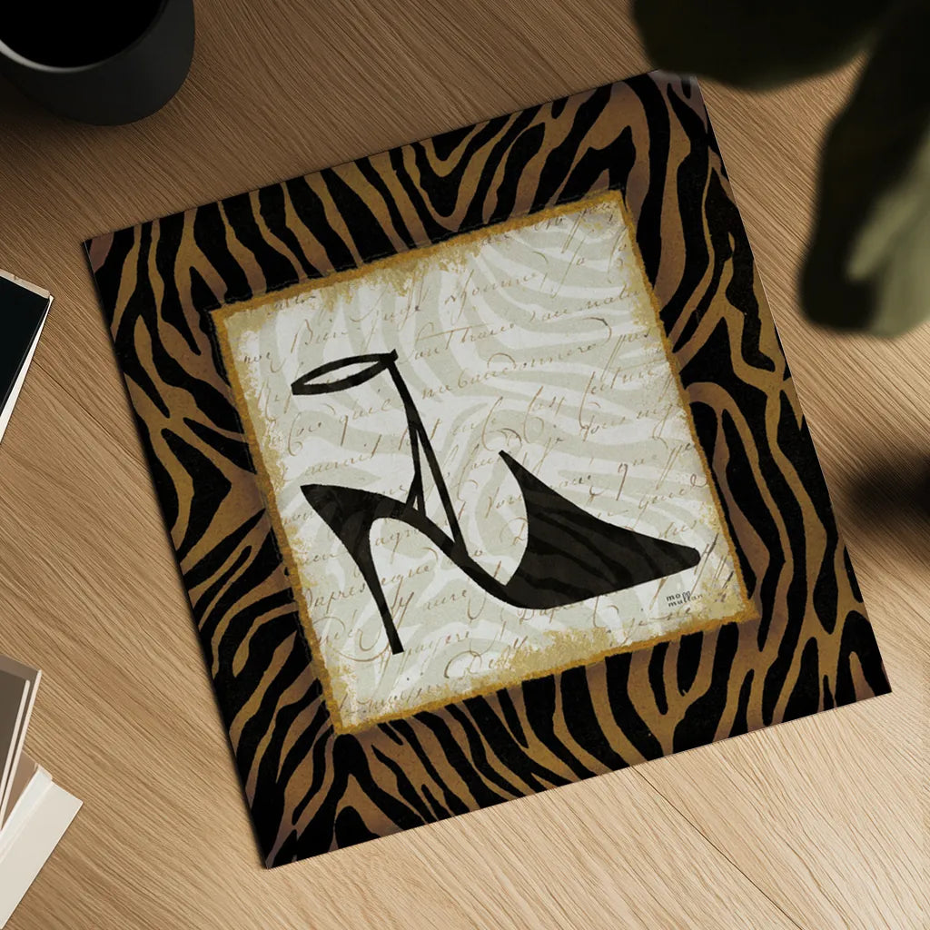 Safari Shoes II by Michael Mullan. Shown as a detailed flat fine art print, highlighting archival giclee quality. Available as an archival giclee rolled canvas, fine art paper, or poster print. SKU 2865a.