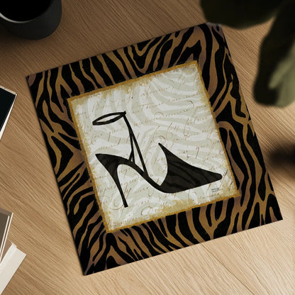 Safari Shoes II by Michael Mullan. Shown as a detailed flat fine art print, highlighting archival giclee quality. Available as an archival giclee rolled canvas, fine art paper, or poster print. SKU 2865a.