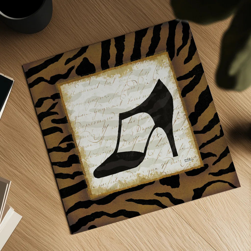 Safari Shoes III by Michael Mullan. Shown as a detailed flat fine art print, highlighting archival giclee quality. Available as an archival giclee rolled canvas, fine art paper, or poster print. SKU 2866a.