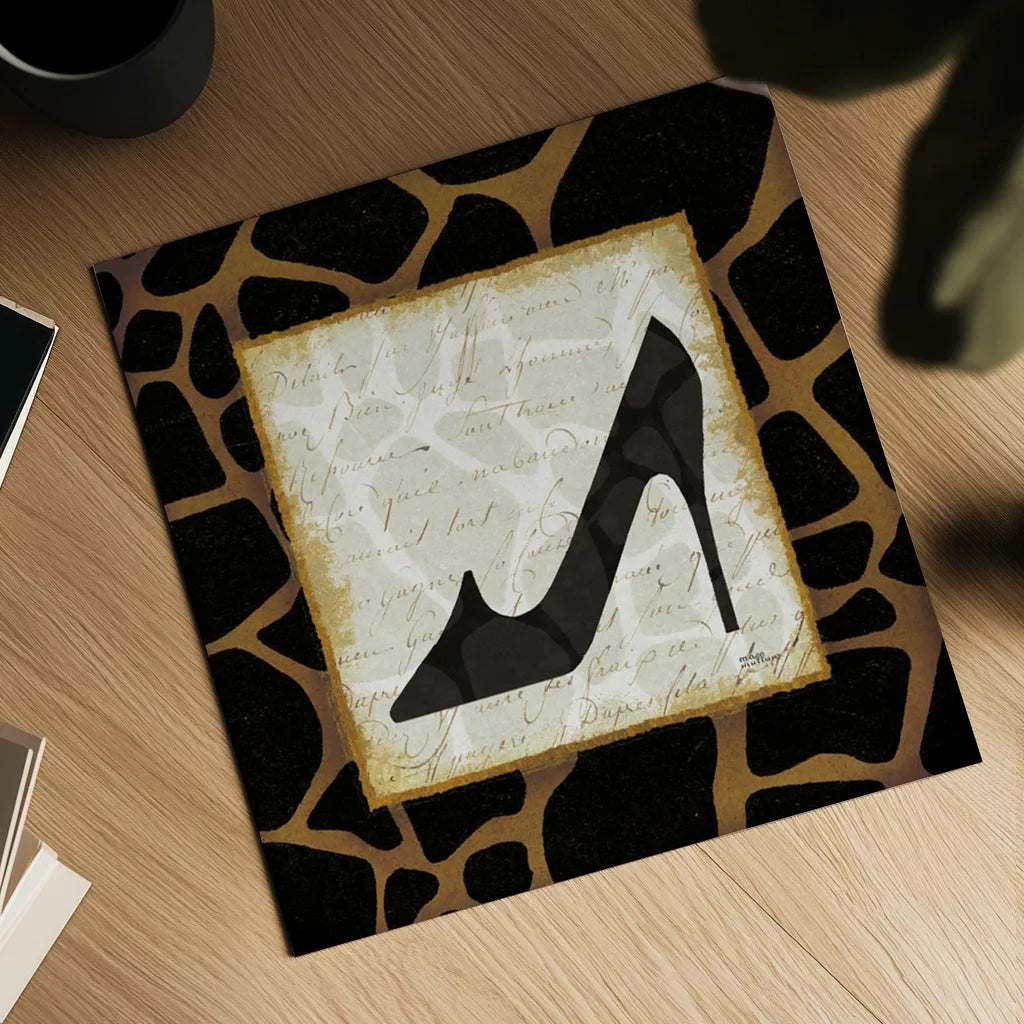 Safari Shoes IV by Michael Mullan. Shown as a detailed flat fine art print, highlighting archival giclee quality. Available as an archival giclee rolled canvas, fine art paper, or poster print. SKU 2867a.