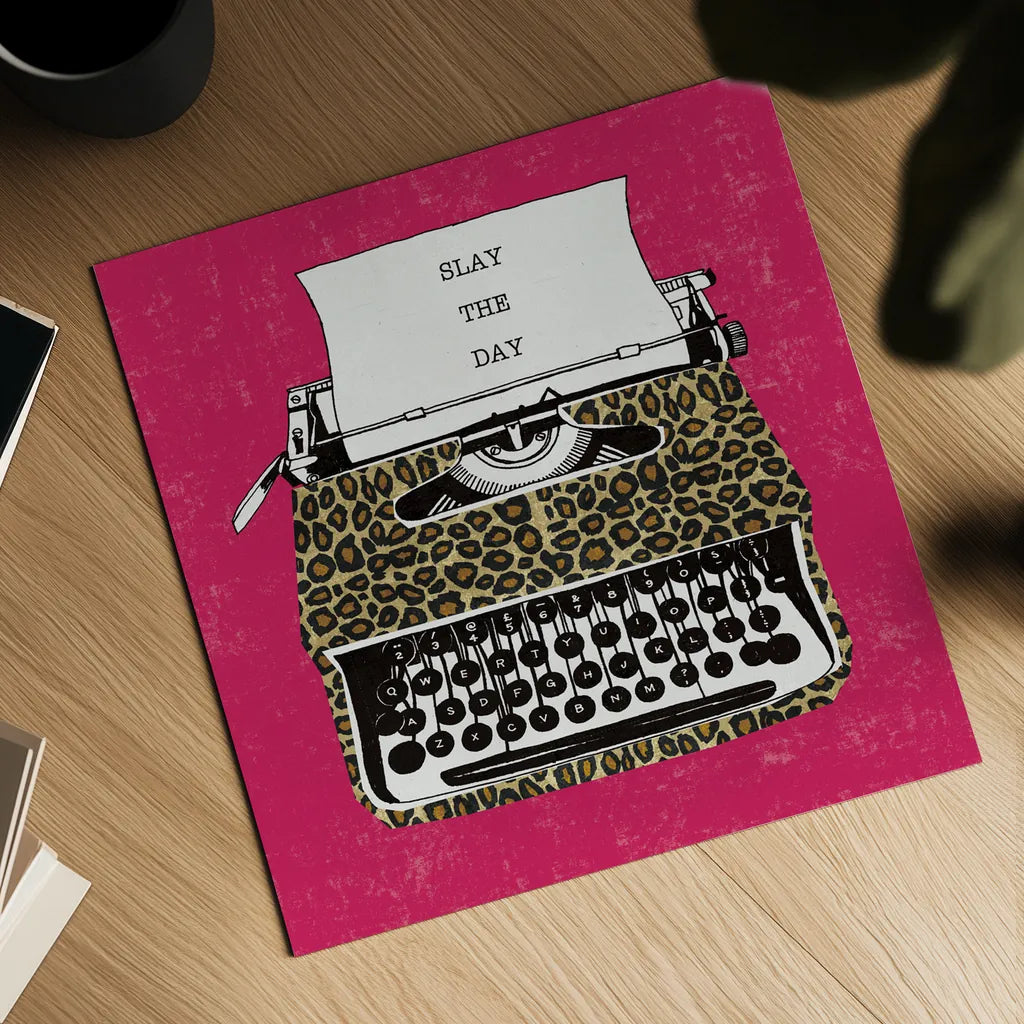 Slay the Day by Michael Mullan. Shown as a detailed flat fine art print, highlighting archival giclee quality. Available as an archival giclee rolled canvas, fine art paper, or poster print. SKU 58417a.