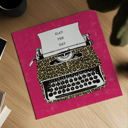 Slay the Day by Michael Mullan. Shown as a detailed flat fine art print, highlighting archival giclee quality. Available as an archival giclee rolled canvas, fine art paper, or poster print. SKU 58417a.