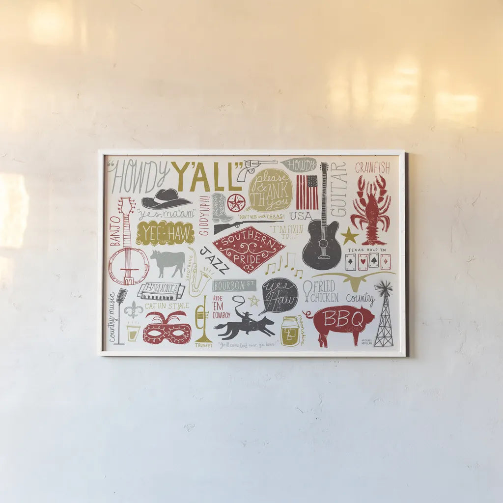 Southern Pride by Michael Mullan. shown as a paper print in a white frame. Available as a archival giclee rolled canvas, fine art paper, or poster print. SKU 51164i.