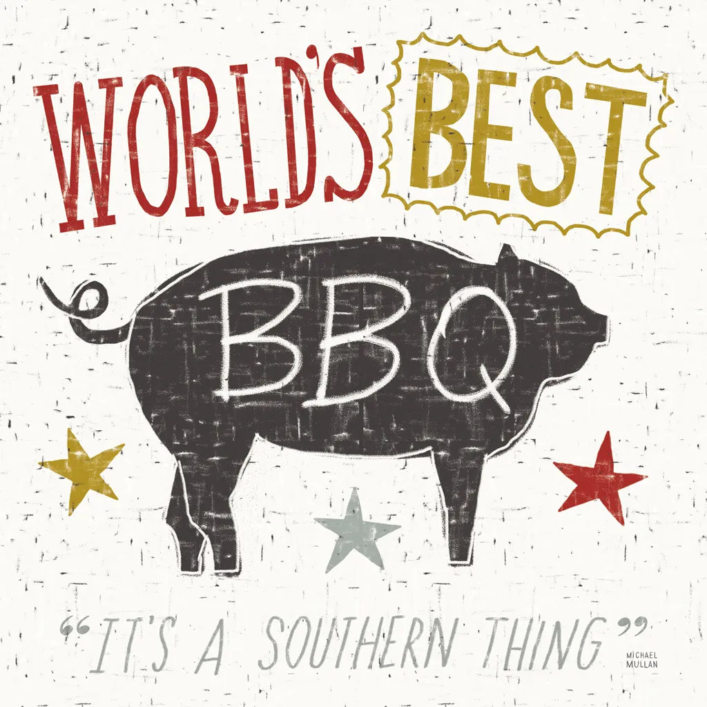 Southern Pride Best BBQ by Michael Mullan. SKU 14012a. Archival Giclee Fine art print for wall decor.
